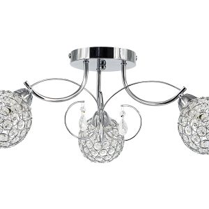Lampa sufitowa Wenus 3-punktowa metalowa srebrna 55358 Lampa sufitowa Wenus 3-punktowa metalowa srebrna 55358