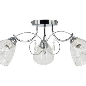 Lampa sufitowa Wenus 3-punktowa metalowa srebrna 55369 Lampa sufitowa Wenus 3-punktowa metalowa srebrna 55369