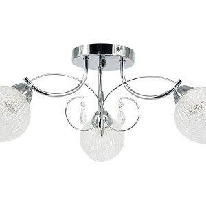 Lampa sufitowa Wenus 3-punktowa metalowa srebrna 55350 Lampa sufitowa Wenus 3-punktowa metalowa srebrna 55350