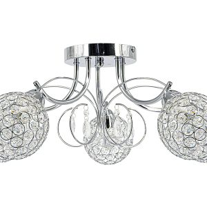 Lampa sufitowa Wenus 5-punktowa metalowa srebrna 55359 Lampa sufitowa Wenus 5-punktowa metalowa srebrna 55359