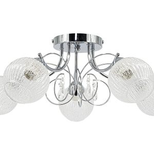 Lampa sufitowa Wenus 5-punktowa metalowa srebrna 55351 Lampa sufitowa Wenus 5-punktowa metalowa srebrna 55351