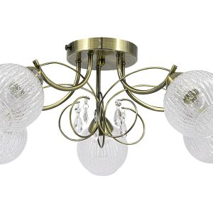 Lampa sufitowa Wenus 5-punktowa metalowa złota 55353 Lampa sufitowa Wenus 5-punktowa metalowa złota 55353