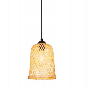 Lampa Sufitowa Wisząca Bambus BOHO Rattan Drewno Loft 302082
