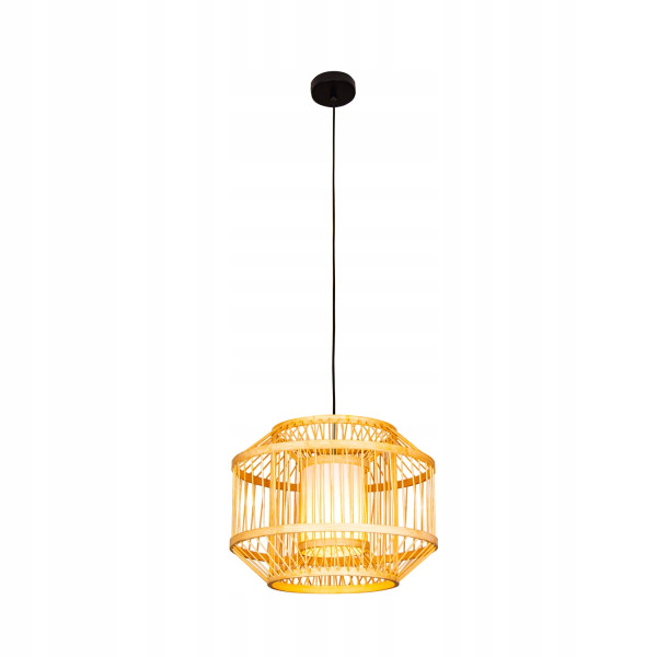 Lampa Sufitowa Wisząca Bambus BOHO Rattan Drewno Loft 298554