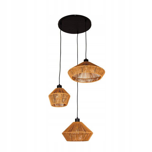 Lampa Sufitowa Wisząca Bambus BOHO Rattan Drewno Loft 298561