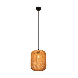 Lampa Sufitowa Wisząca Bambus BOHO Rattan Drewno Loft 298566