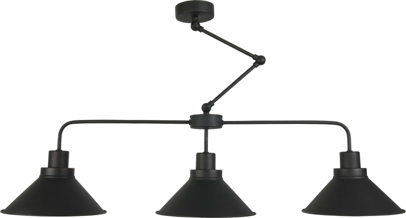 Lampa sufitowa wisząca czarna loft do kuchni EDYLIT 3xE27 KLOE 13-342 1048252