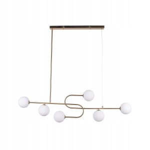 Lampa Sufitowa Wisząca Do Salon Jadalni Złota 6Kul Szklanych 223578