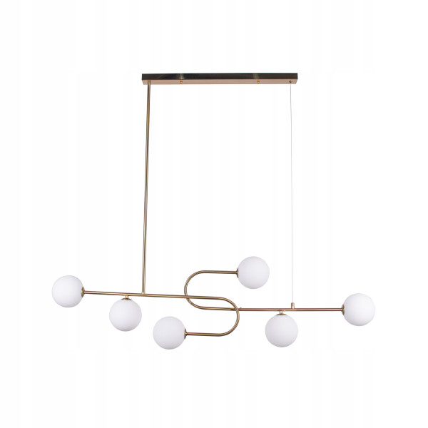 Lampa Sufitowa Wisząca Do Salon Jadalni Złota 6Kul Szklanych 223578