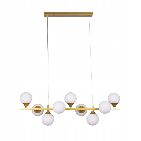 Lampa Sufitowa Wisząca Do Salon Jadalni Złota 9Kul Szklanych 223586