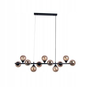Lampa Sufitowa Wisząca Do Salonu Czarna 11 Kul Szklanych 223596