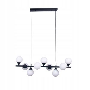 Lampa Sufitowa Wisząca Do Salonu Czarna 9 Kul Szklanych 223598