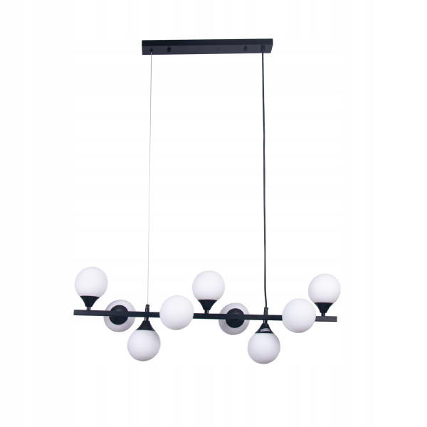 Lampa Sufitowa Wisząca Do Salonu Czarna 9 Kul Szklanych 223598