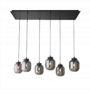 Lampa Sufitowa Wisząca Do Salonu Jadalni 6 Szklanych Kloszy 302234