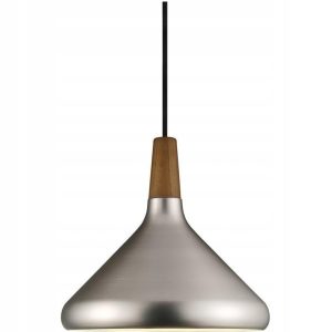 Lampa Sufitowa Wisząca Do Salonu Jadalni Srebrna Drewno 302223