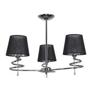 Lampa sufitowa wisząca EDYLIT chrom kryształki 3xE27 QUEEN NEGRO II 12-682 1048992