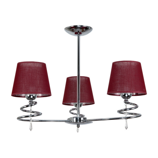 Lampa sufitowa wisząca EDYLIT czerwony abażur 3xE27 QUEEN RED II 12-692 1048941