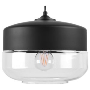 Lampa sufitowa wisząca klosz szkło czarna 536889 Lampa sufitowa wisząca klosz szkło czarna 536889