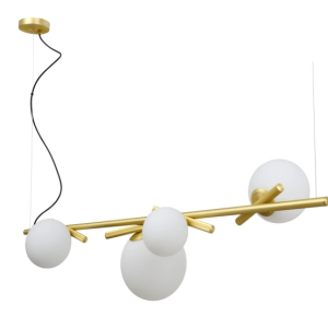 Lampa Sufitowa Wisząca TUDOR 4 Kule Szklane Złoty Żyrandol Do Salonu 1021539 Lampa Sufitowa Wisząca TUDOR 4 Kule Szklane Złoty Żyrandol Do Salonu 1021539