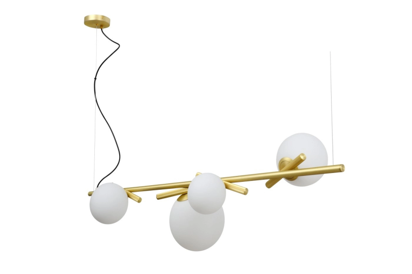 Lampa Sufitowa Wisząca TUDOR 4 Kule Szklane Złoty Żyrandol Do Salonu 1021539