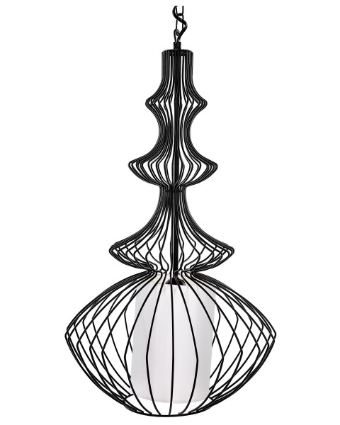 Lampa sufitowa wisząca z drutu czarna 60602