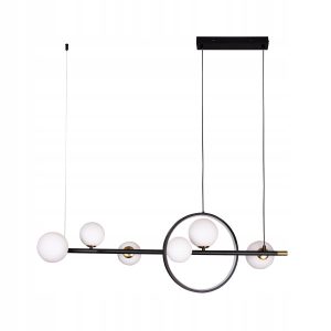 Lampa Sufitowa Wisząca Żyrandol Do Salonu Czarna 6 Kul 302232 Lampa Sufitowa Wisząca Żyrandol Do Salonu Czarna 6 Kul 302232