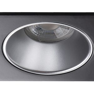 Lampa sufitowa wpuszczana Glozo aluminiowa czarno-srebrna 75967 Lampa sufitowa wpuszczana Glozo aluminiowa czarno-srebrna 75967