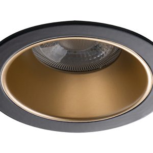 Lampa sufitowa wpuszczana Glozo aluminiowa czarno-złota 75973 Lampa sufitowa wpuszczana Glozo aluminiowa czarno-złota 75973