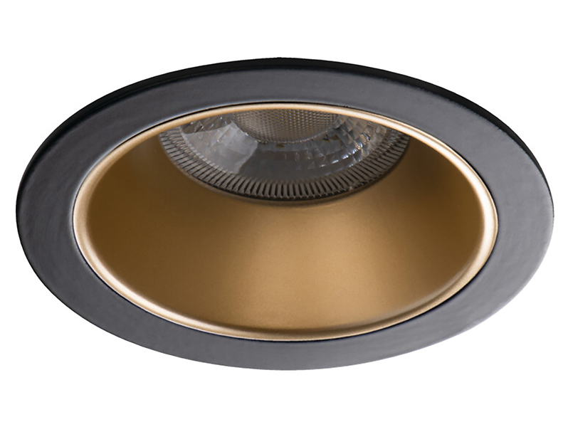 Lampa sufitowa wpuszczana Glozo aluminiowa czarno-złota 75973