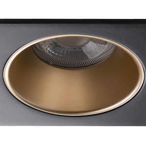 Lampa sufitowa wpuszczana Glozo aluminiowa czarno-złota 75966 Lampa sufitowa wpuszczana Glozo aluminiowa czarno-złota 75966