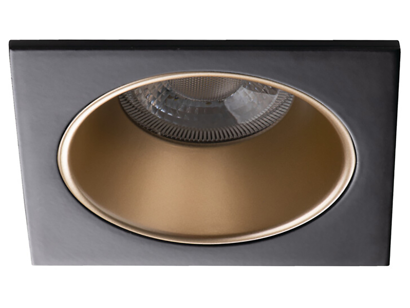 Lampa sufitowa wpuszczana Glozo aluminiowa czarno-złota 75966