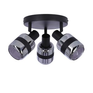 Lampa sufitowa Yuki dymione klosze czarno-grafitowa 3xE14x15W Candellux 1021212