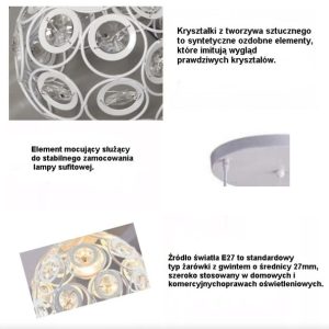 Lampa sufitowa z ażurowymi klo 659793 Lampa sufitowa z ażurowymi klo 659793