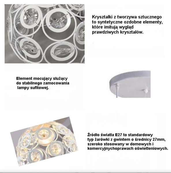 Lampa sufitowa z ażurowymi klo 659793