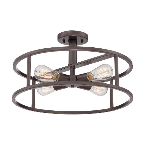 Lampa sufitowa zachodni brąz New Harbor 4xE27x60W Quoizel 859337
