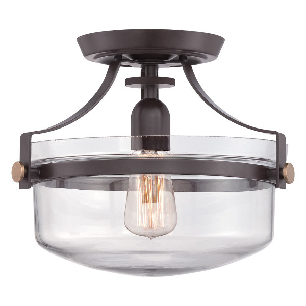 Lampa sufitowa zachodni brąz Penn Station 1xE27x60W Quoizel 821566