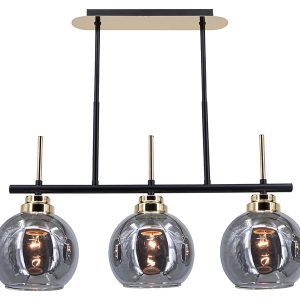 Lampa sufitowa Zefir 3-punktowa metalowa czarno-złota 1077858