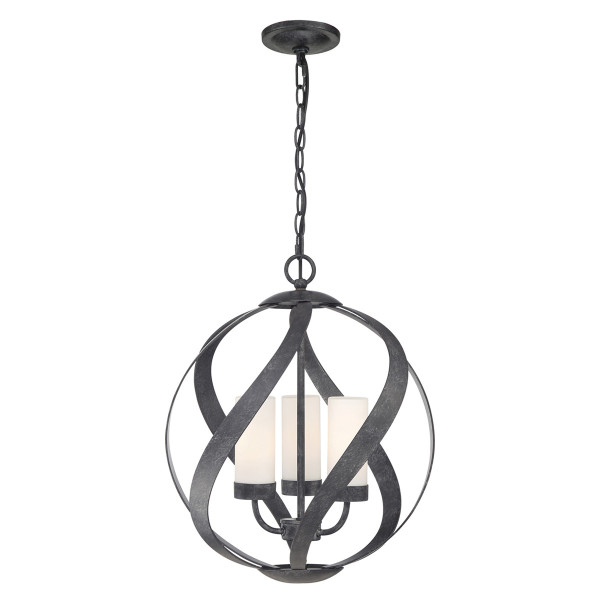 Lampa sufitowa zewnętrzna Blacksmith stara czerń 3xE14x40W IP44 Quintiesse 930489