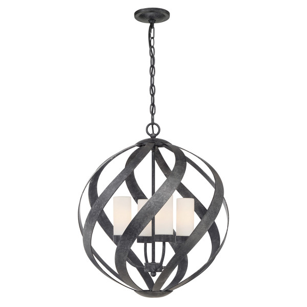 Lampa sufitowa zewnętrzna Blacksmith stara czerń 4xE14x40W IP44 Quintiesse 930504