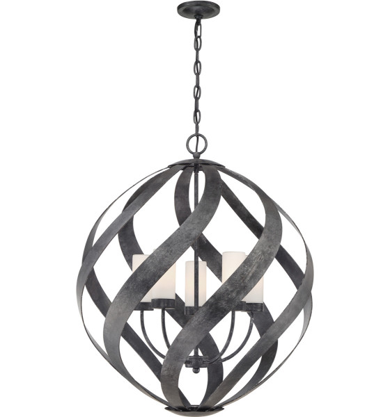 Lampa sufitowa zewnętrzna Blacksmith stara czerń 5xE14x40W IP44 Quintiesse 930498