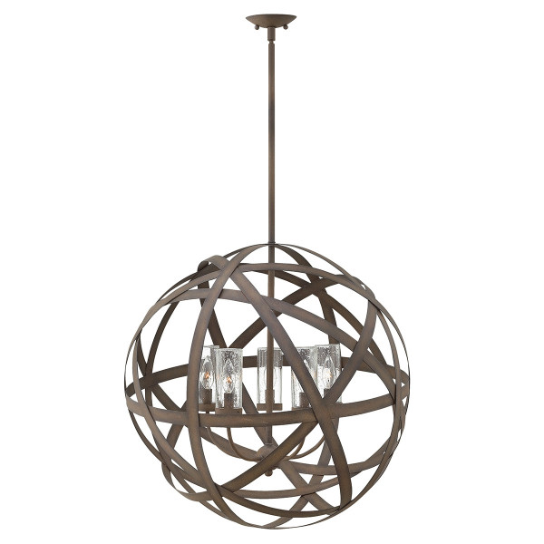 Lampa sufitowa zewnętrzna Carson vintage żelazo 5 x E14 x 40W IP44 Hinkley 931383