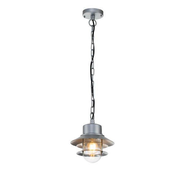 Lampa sufitowa zewnętrzna Copenhagen srebrna 1 x E27 x 60W IP44 Elstead 931243