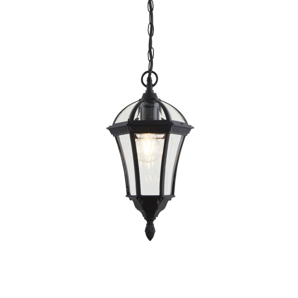 Lampa sufitowa zewnętrzna DRAYTON czarno-przezroczysty 1xE27x60W Endon 1020125