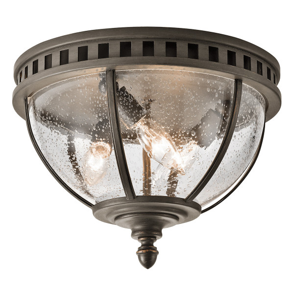 Lampa sufitowa zewnętrzna Halleron brązowa 3 x E14 x 40W IP44 Kichler 931323