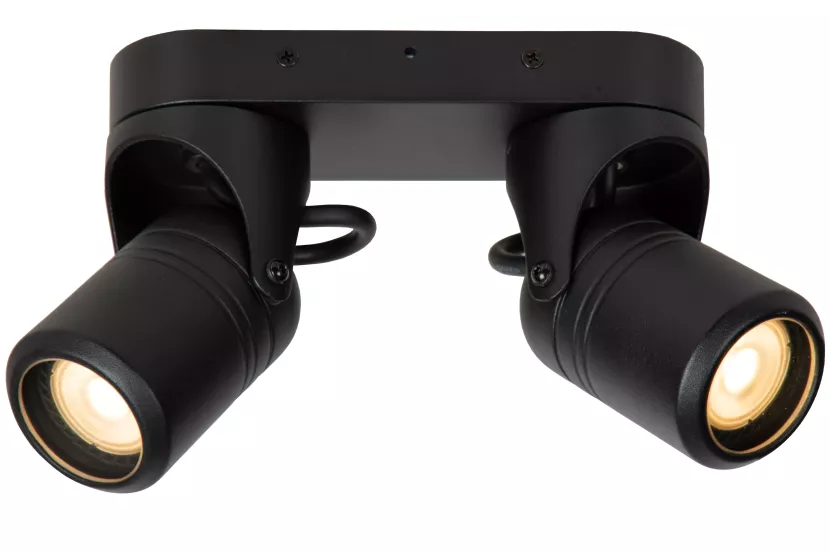 Lampa sufitowa zewnętrzna NIORT czarna 2 x GU10 x 6W IP44 Lucide 931271