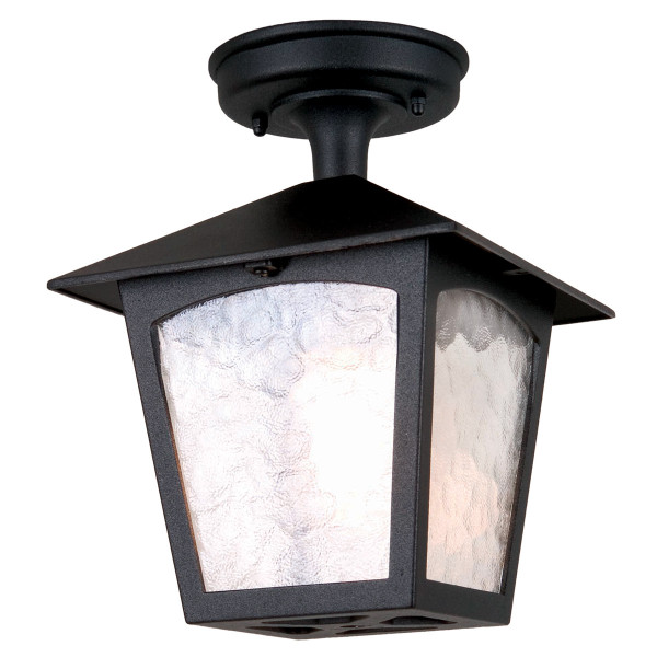 Lampa sufitowa zewnętrzna York czarno-przezroczysty 1xE27x60W IP23 Elstead 931356