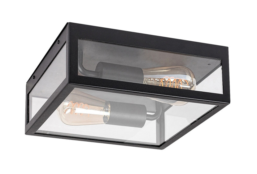 Lampa sufitowa zewnętrzna Zaton czarna 2 x E27 x 60W IP23 Rabalux 931857