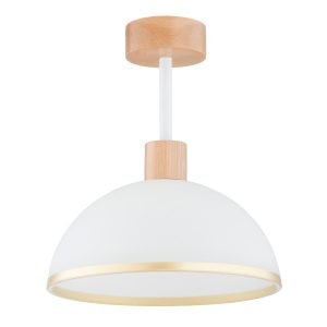 Lampa sufitowa ZINO jasne drewno-biała-złota 1xE27x15W IP20 Alfa 942538