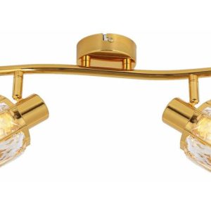 Lampa sufitowa złota Crownie 2xE14x40W wym: 16x29x8 cm Reality 864026