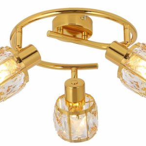 Lampa sufitowa złota Crownie 3xE14x40W wym: 17x25x25 cm Reality 864041